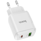 СЗУ HOCO N5 Favor dual port PD20W+QC3.0 charger set(Type-C TO Type-C)(EU) белый