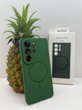 Чехол Silicon Case С MagSafe для Samsung Galaxy S24 Fe, зеленый