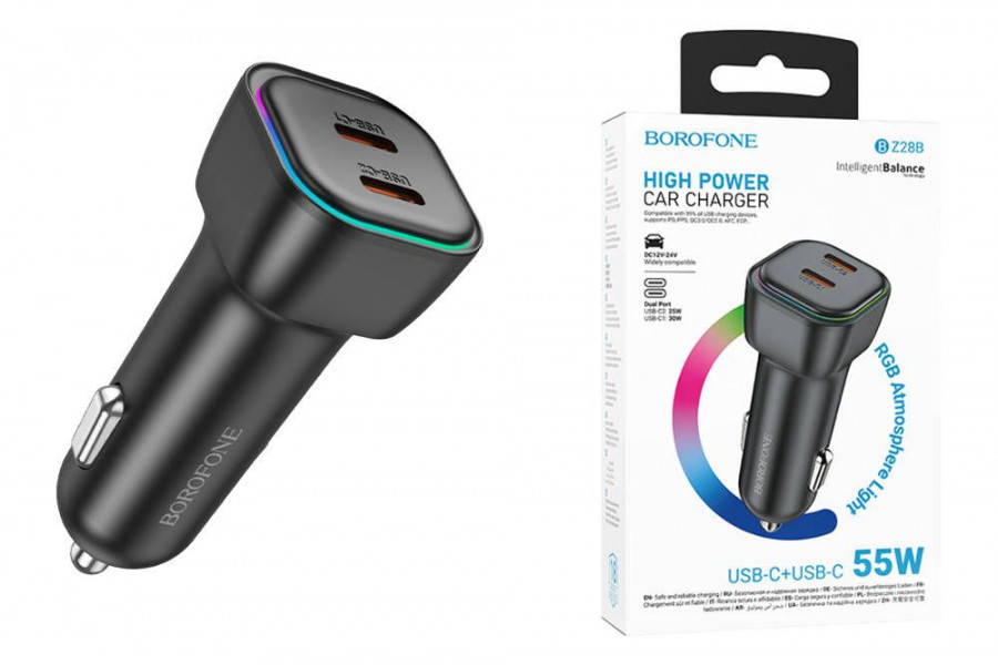 АЗУ BOROFONE BZ28B 2USB-C PD55W чёрный