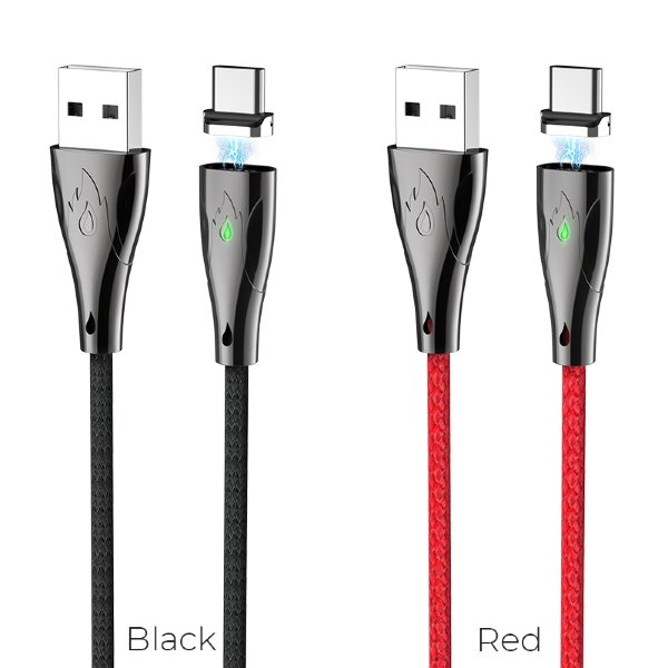 Кабель USB HOCO U75 Blaze magnetic charging data cable for Type-C красный