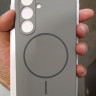 Чехол Silicon Case С MagSafe для Samsung Galaxy S24 Fe, фиолетовый