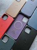 Чехол LEATHER CASE для Apple iPhone 15 Pro, синий