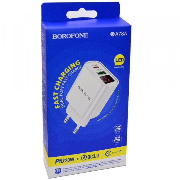 СЗУ BOROFONE BA78A PD20W+QC3.0 белый