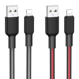 Кабель USB HOCO X69 Jaeger charging data cable for iP чёрный-красный