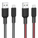 Кабель USB HOCO X69 Jaeger charging data cable for Micro чёрный-красный