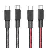 Кабель USB HOCO X69 Jaeger 60W charging data cable Type-C To Type-C чёрный-красный