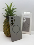 Чехол Silicon Case С MagSafe для Samsung Galaxy S24 Plus, серый