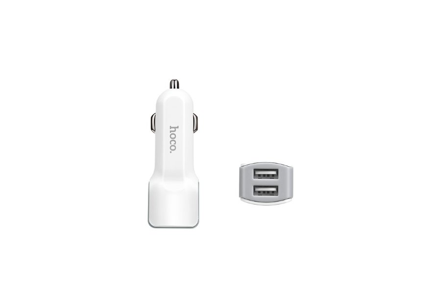 АЗУ Hoco Z23 grand style dual-port car charger, белый