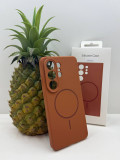 Чехол Silicon Case С MagSafe для Samsung Galaxy S24 Ultra, коричневый