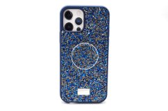 Чехол со стразами и попсокетом для Apple Iphone 12 mini, темно-синий