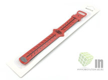 Ремешок (силиконовый с узором  елочкой) для часов Apple Watch 42/44 красный с черным