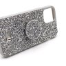 Чехол со стразами и попсокетом для Apple Iphone 12/12 Pro, серебряный
