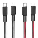 Кабель USB HOCO X69 Jaeger PD charging data cable for iP чёрный-красный