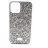 Чехол со стразами и попсокетом для Apple Iphone 12 Pro Max, серебряный