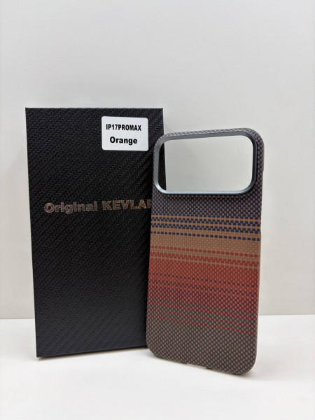 Чехол Оригинальный карбон Sunset Moonrise 1500D для iPhone 17 Pro Max/18 Pro Max оранжевый