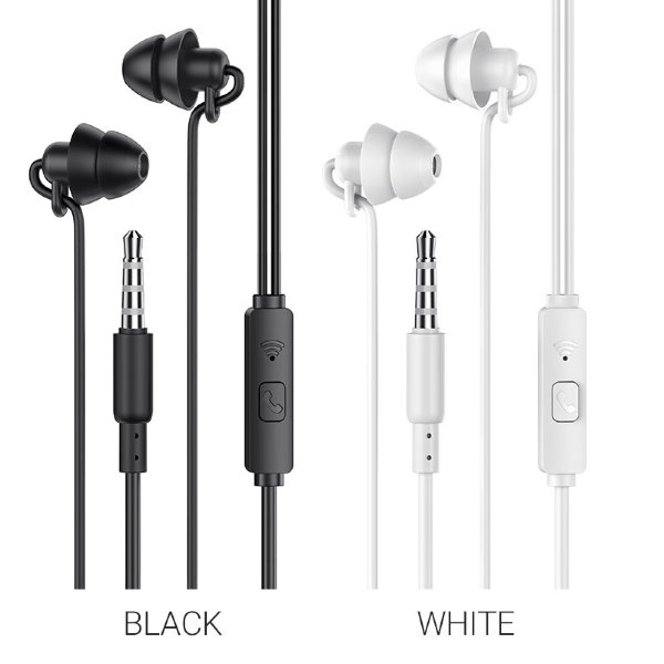 Наушники проводные внутриканальные HOCO M81 Imperceptible universal sleeping earphone with mic белый