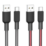 Кабель USB HOCO X69 Jaeger charging data cable for Type-C чёрный-красный