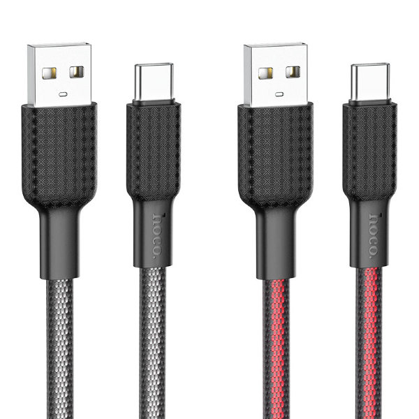 Кабель USB HOCO X69 Jaeger charging data cable for Type-C чёрный-красный