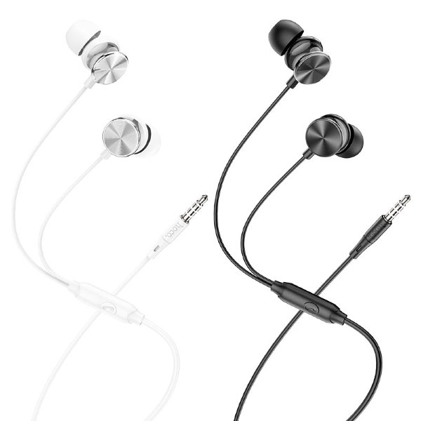 Наушники проводные внутриканальные HOCO M96 Platinum universal headphones with microphone elegant silver