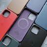 Чехол LEATHER CASE для Apple iPhone 15 Pro Max, фиолетовый