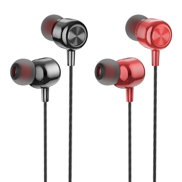 Наушники проводные внутриканальные HOCO M87 String wired earphones with with microphone red flame