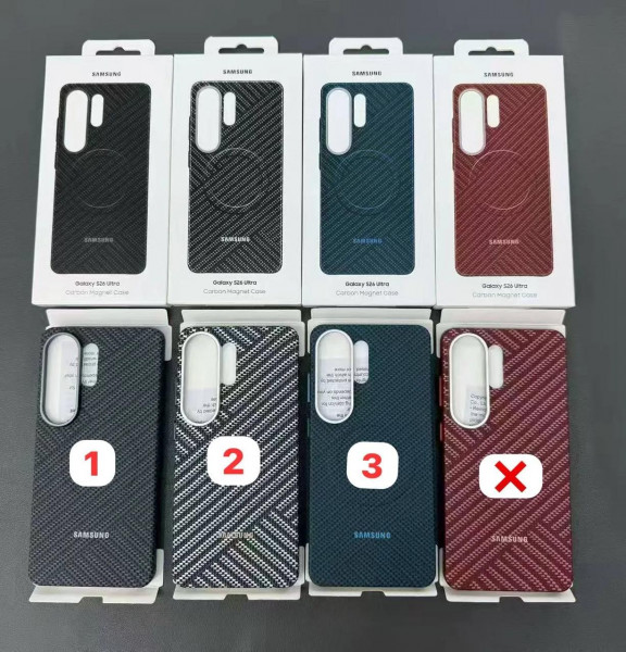 Чехол Carbon Magnet Case для Samsung S25 Ultra красный