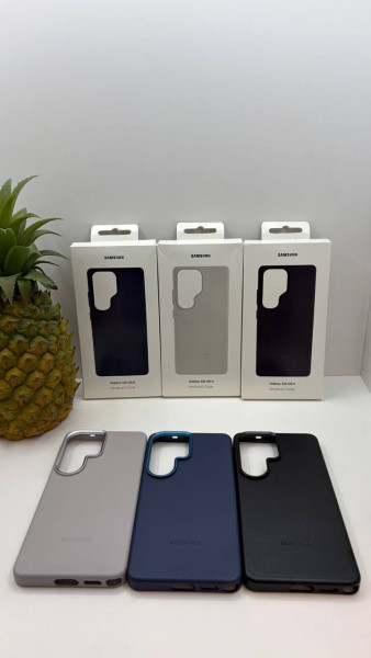 Чехол LEATHER CASE для Samsung S25 Ultra №03 Темно-синий