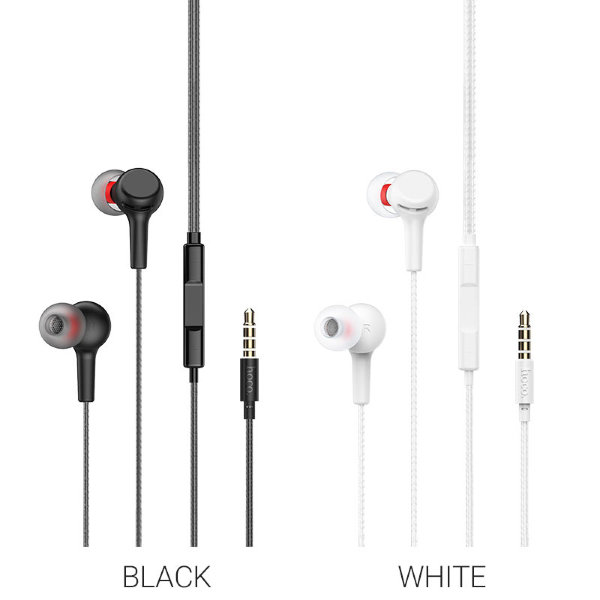 Наушники проводные внутриканальные HOCO M78 El Placer universal earphones with microphone белый