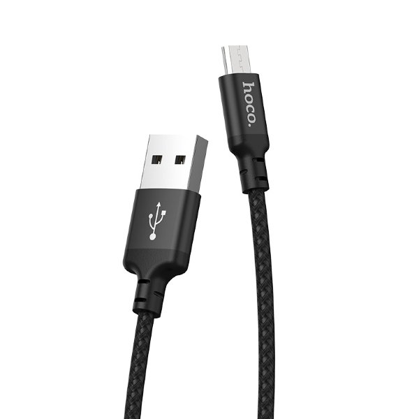 Кабель USB HOCO X14 Times speed micro charging cable,(L=2M) чёрный-красный