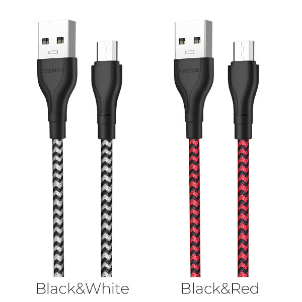 Кабель USB BOROFONE BX39 Micro чёрный-белый