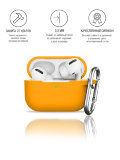 Чехол INNOVATION для наушников Apple AirPods Pro силиконовый с карабином, оранжевый