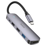 USB HUB HOCO HB27 Type-C multi-function converter(HDTV+USB3.0+USB2.0*2+PD)