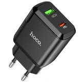 СЗУ HOCO N5 Favor dual port PD20W+QC3.0 charger set(Type-C TO iP)(EU) чёрный