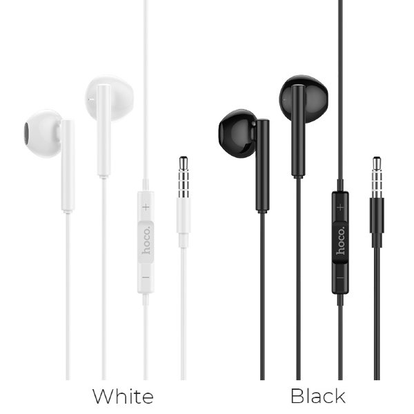 Наушники проводные внутриканальные HOCO M64 Melodious wire control earphones with mic белый