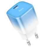 СЗУ HOCO C101A single port PD20W charger set(C to iP)(EU) Ice blue
