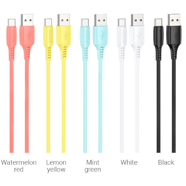 Кабель USB BOROFONE BX40 Type-C 5 разных цветов