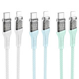 Кабель USB HOCO U111 iP Transparent Discovery Edition PD charging data cable green