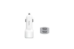 АЗУ Hoco Z23 grand style dual-port car charger set with Micro cable, белый