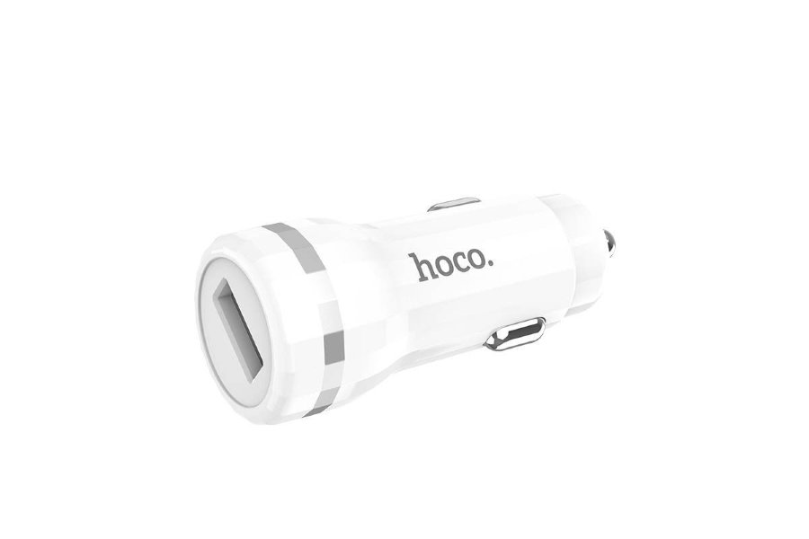 АЗУ Hoco Z27A Staunch single port in-car QC3.0 charger, белый