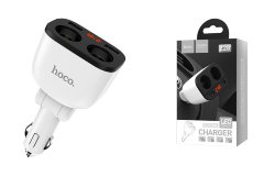 АЗУ Hoco Z28 Power ocean cigarette lighter in-car charger with digital display, белый