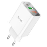 СЗУ HOCO C100A PD20W+QC3.0 charger with digital display(EU) белый