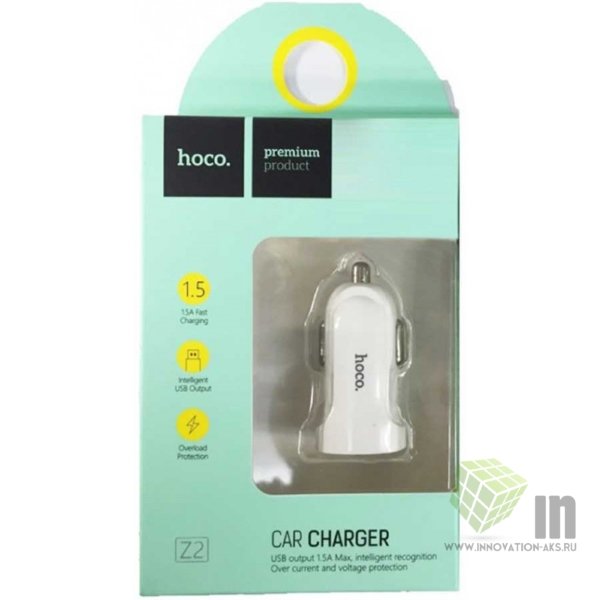 АЗУ Hoco Z2 single-port car charger, белый