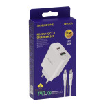 СЗУ BOROFONE BA56A 2USB PD 20W+QC3.0 белый