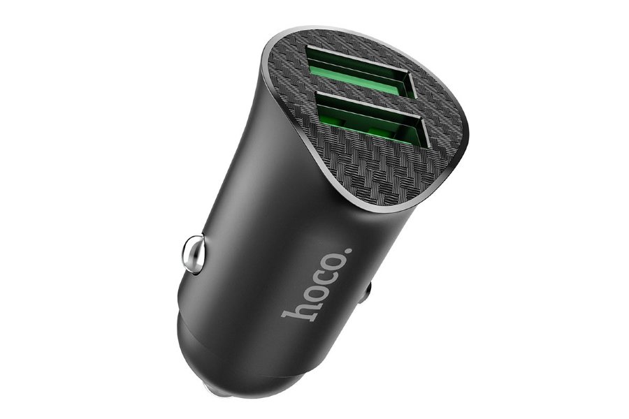 АЗУ Hoco Z39 Farsighted dual port QC3.0 Car charger set(Type-C), синий