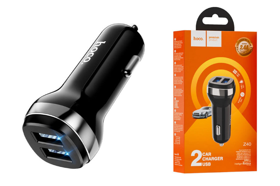 АЗУ Hoco Z40 2USB, чёрный